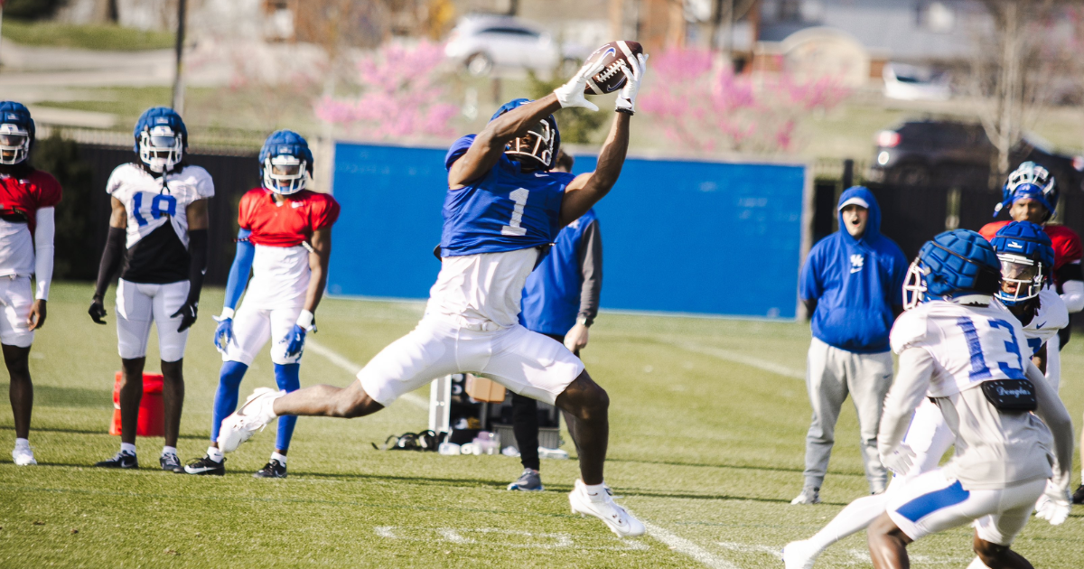 WR Kendrick Law at Kentucky Spring Practice, Aaron Perkins, KSR