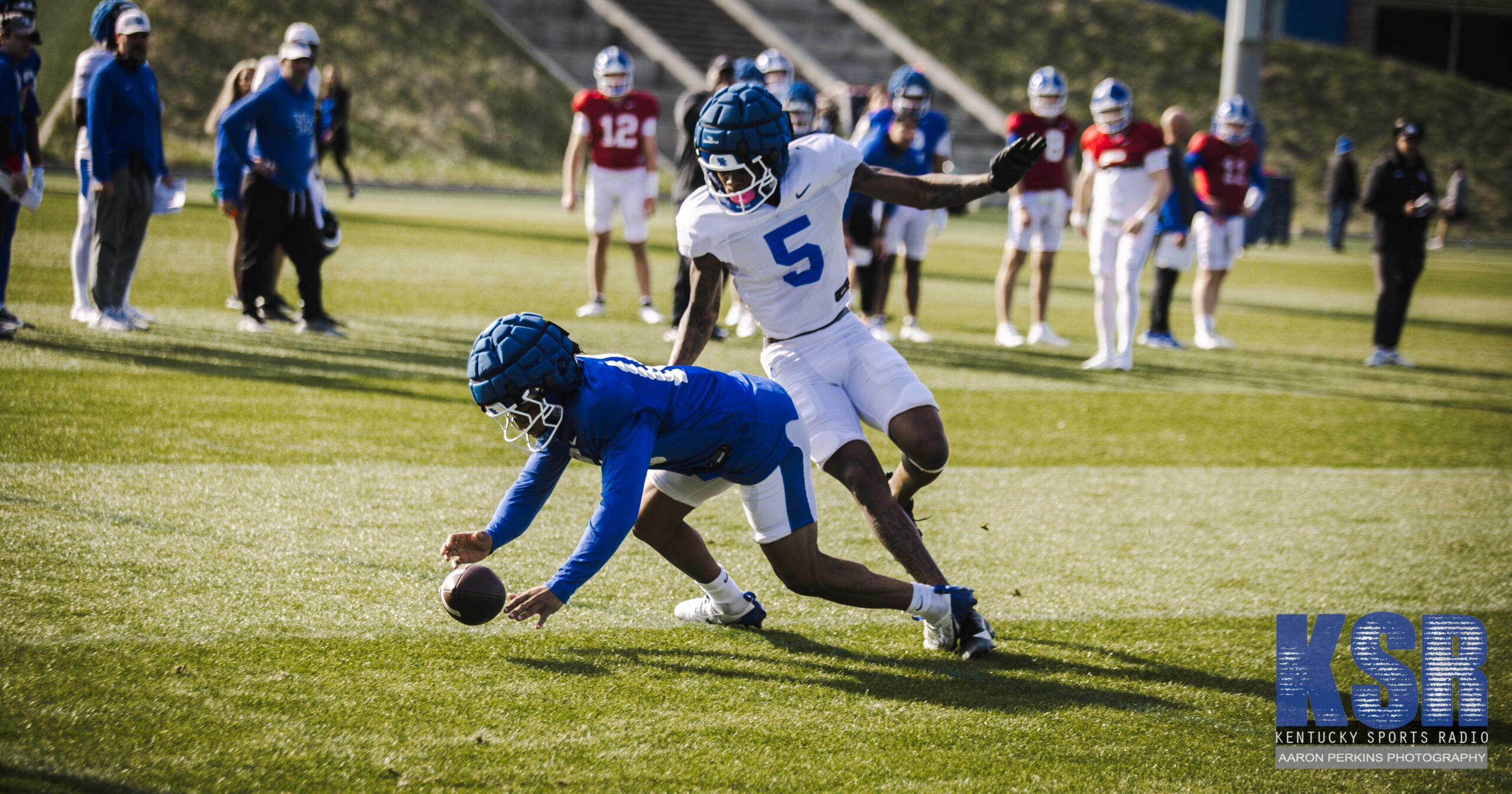 DJ Waller at Kentucky spring football practice, via Aaron Perkins, KSR