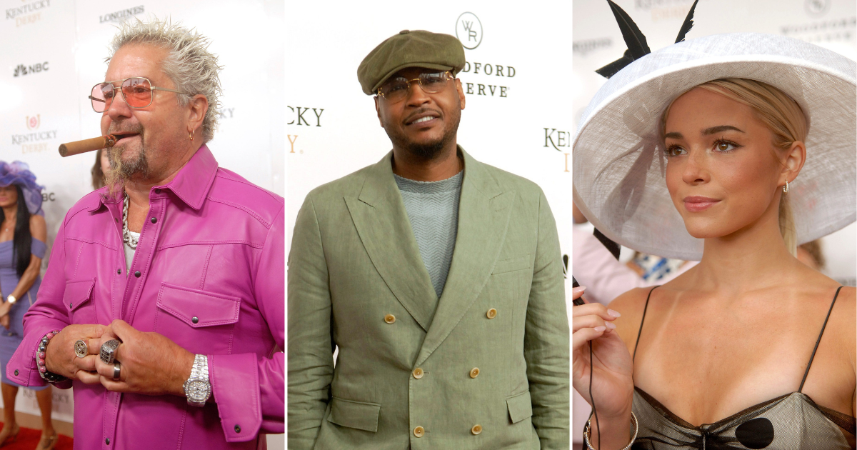 Photos of Guy Fieri (left), Carmelo Anthony (middle), and Livvy Dunner via Imagn Images
