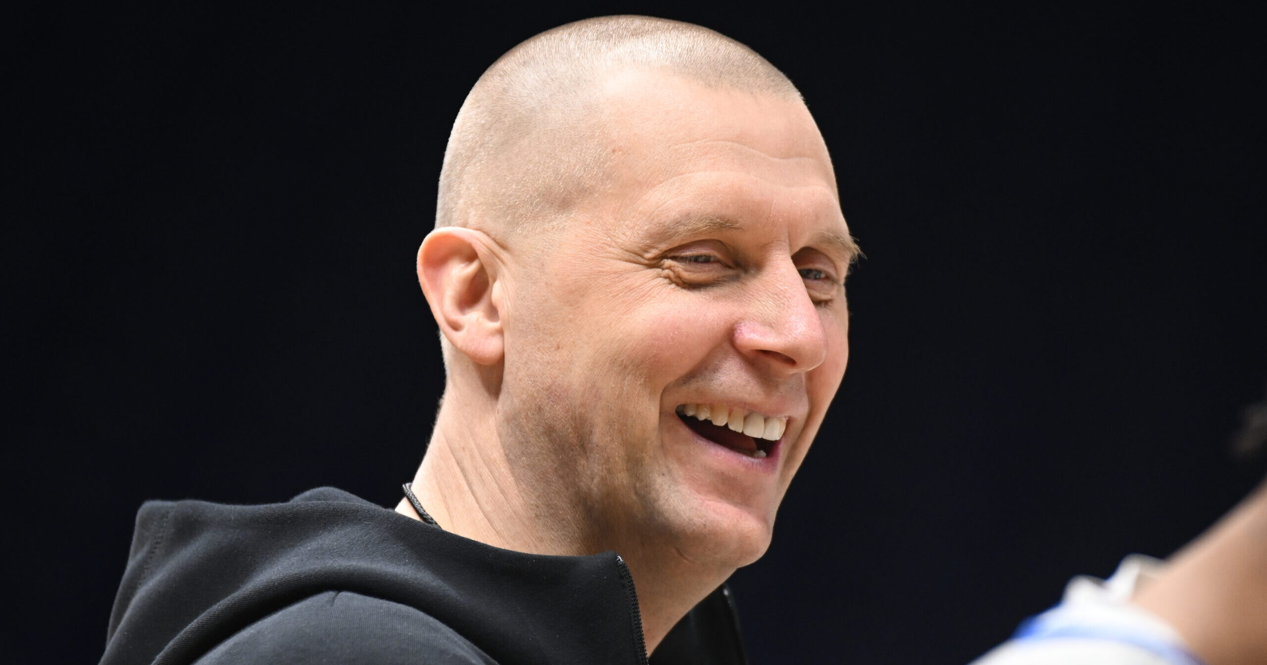 Mar 27, 2025; Indianapolis, IN, USA; Kentucky Wildcats head coach Mark Pope during the NCAA tournament midwest regional practice day at Lucas Oil Stadium. Mandatory Credit: Robert Goddin-Imagn Images