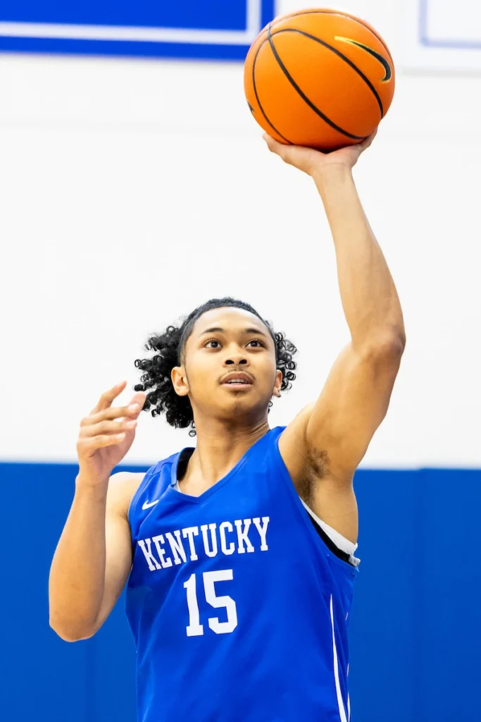 Jaland Lowe at a Kentucky Basketball summer practice - Photo by Chet White, UK Athletics