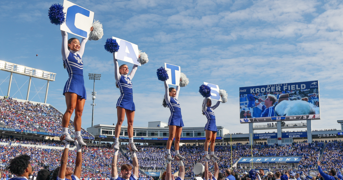 Kentucky cheerleaders perform at Kroger Field - Photo by Dr. Michael Huang | Kentucky Sports Radio
