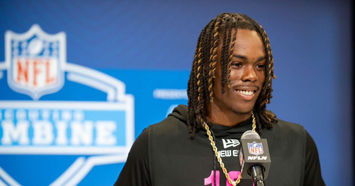 Feb 27, 2025; Indianapolis, IN, USA; Kentucky defensive back Max Hairston (DB10) during the 2025 NFL Combine at Lucas Oil Stadium. Mandatory Credit: Tanner Pearson-Imagn Images