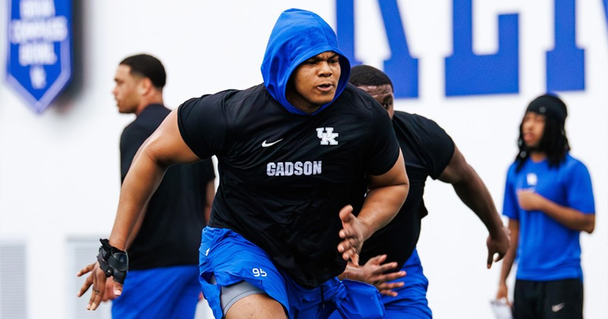 Kentucky DL Tavion Gadson at winter workouts, via UK Athletics